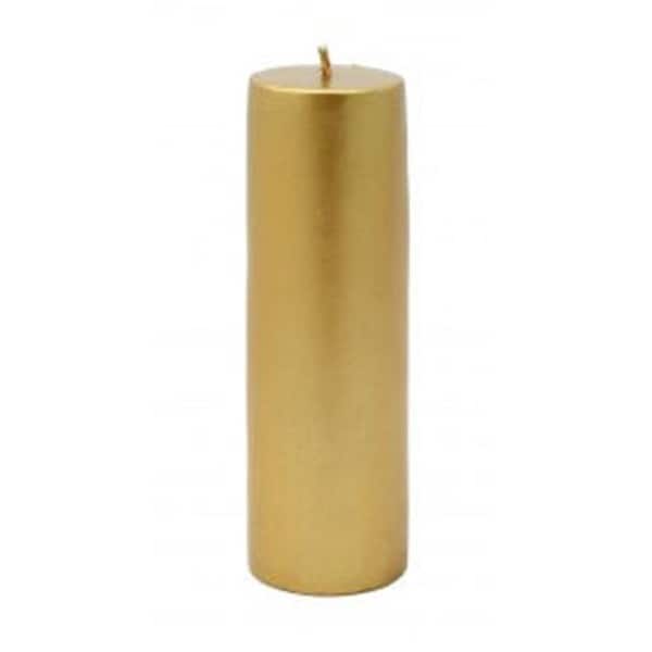 Zest Candle CPZ-124-24 2 x 6 in. Metallic Bronze Gold Pillar Candle -24pcs-Case - Bulk CPZ-124_24 - main